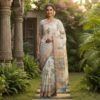 handblock print silk sarees (red with pink)