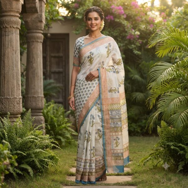 handblock print silk sarees (red with pink)