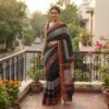 handblock print silk sarees (red printed pattern)