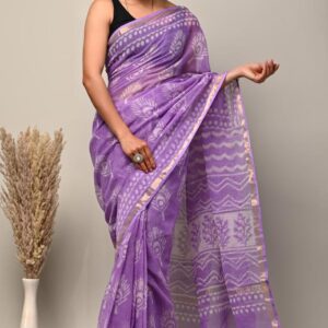 NEW ARRIVALS handblock print kota sarees (blue)
