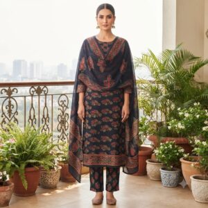 NEW ARRIVALS handblock print modal (green with yellow)