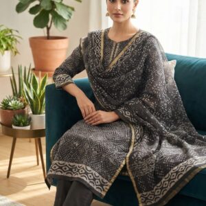 handblock print chanderi silk (vibrant pink white floral)