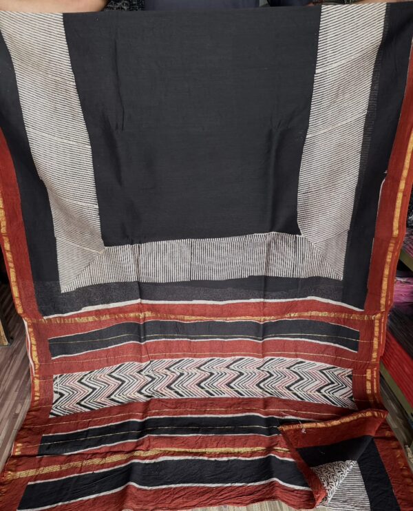 handblock print silk sarees (red printed pattern)