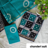 handblock print chanderi silk (teal blue) (copy)
