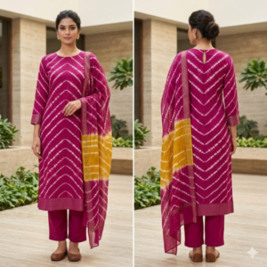handblock print chanderi silk (pink with white dot ) (copy)