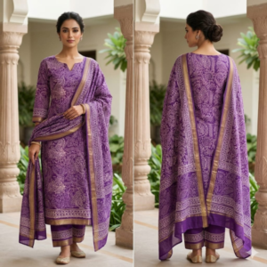 handblock print chanderi silk (hot pink floral) (copy)