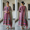 handblock print chanderi silk (hot pink floral) (copy)