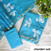 handblock print chanderi silk (blue with dotted) (copy)