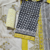 handblock print chanderi silk (black with yellow)