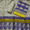 handblock print chanderi silk (purple floral printed)