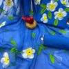 handblock print with chiffon dupatta (blue fprinted)