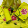 handblock print with chiffon dupatta (lim green)