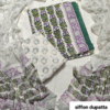 handblock print with chiffon dupatta (white with green)