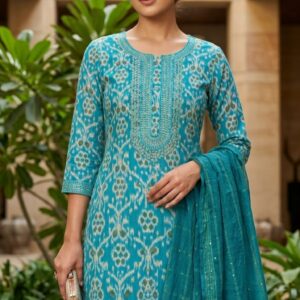 NEW ARRIVALS muslin dress material (blue)