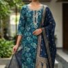 muslin dress material (blue)