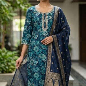 NEW ARRIVALS muslin dress material (blue)