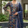 muslin dress material (blue)