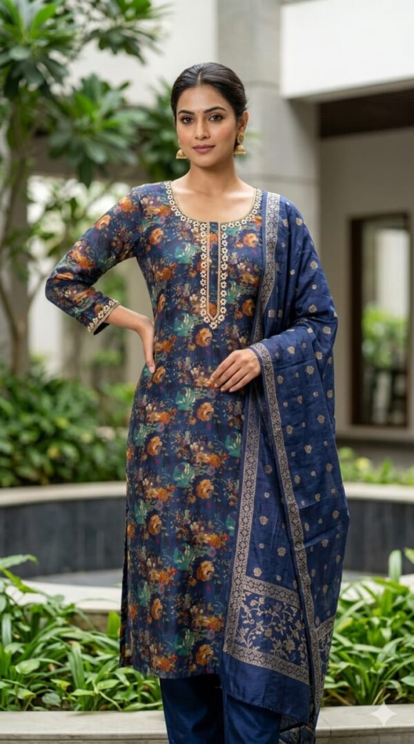 muslin dress material (blue) muslin dress material (blue)