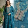 muslin dress material (blue)