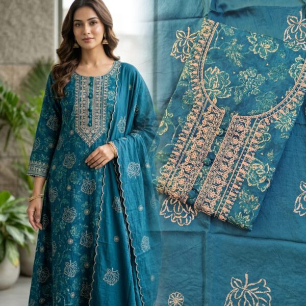 muslin dress material (blue) muslin dress material (blue)