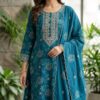 muslin dress material (blue)