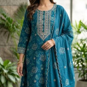 NEW ARRIVALS muslin dress material (blue)
