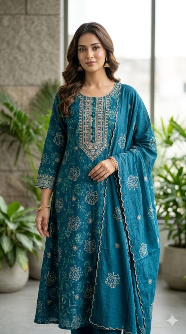 muslin dress material (blue) muslin dress material (blue)