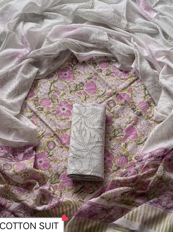 handblock print mul cotton dupatta