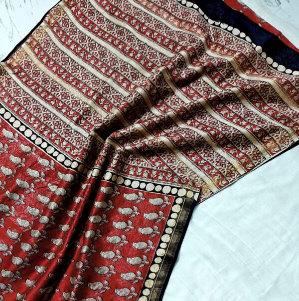 handblock print silk sarees