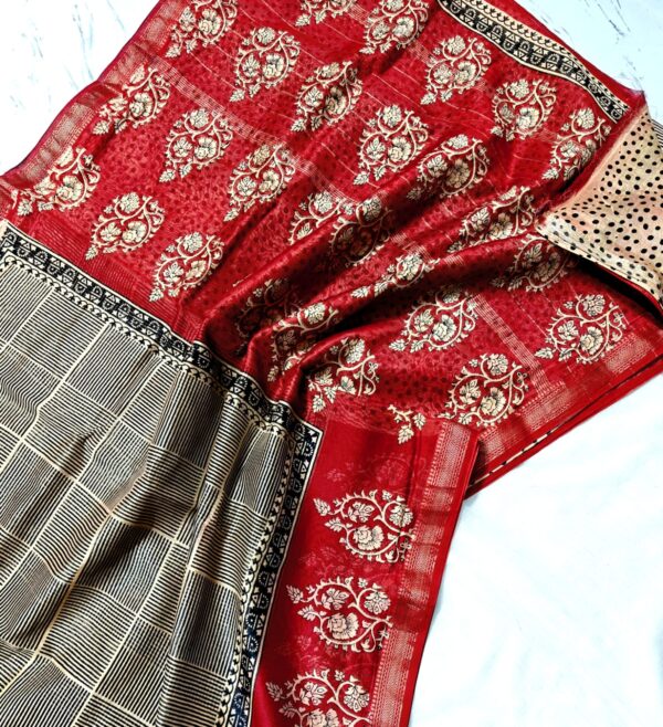 handblock print silk sarees