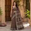 handblock linen saree