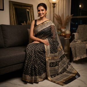 NEW ARRIVALS handblock print silk sarees