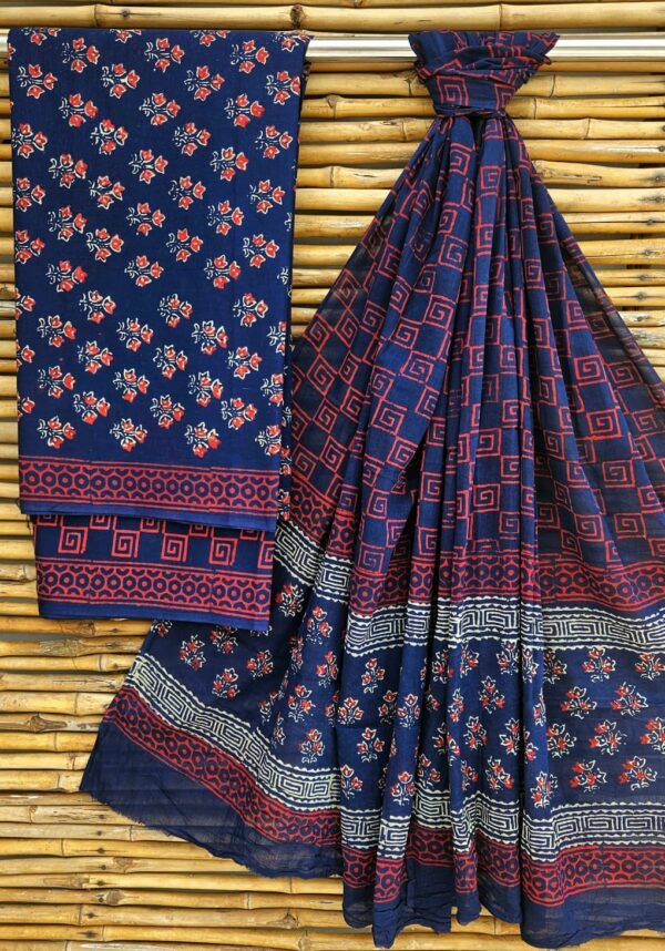 handblock print mul cotton dupatta