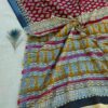 handblock linen saree