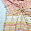 handblock linen saree