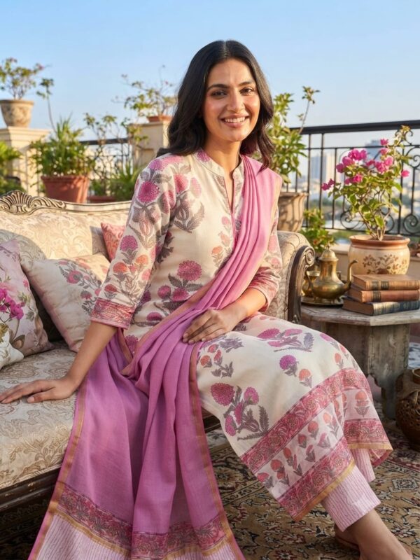 handblock print silk