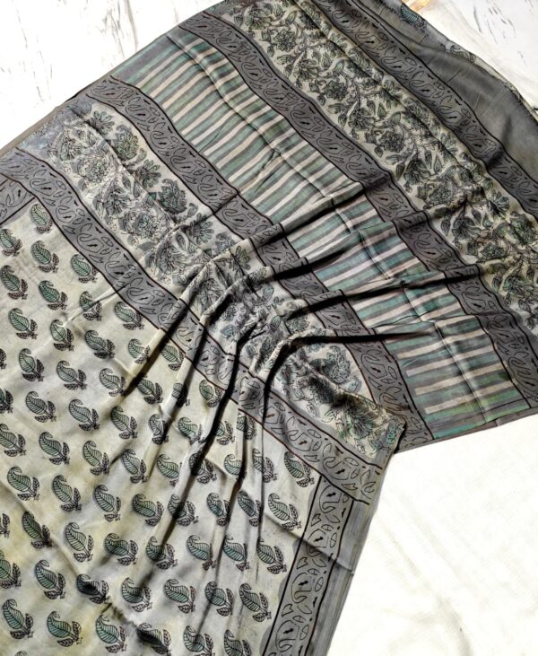 handblock print modal saree