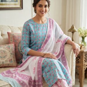NEW ARRIVALS handblock print mul cotton dupatta