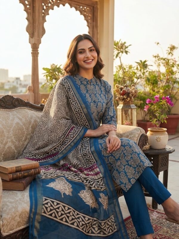 handblock print silk