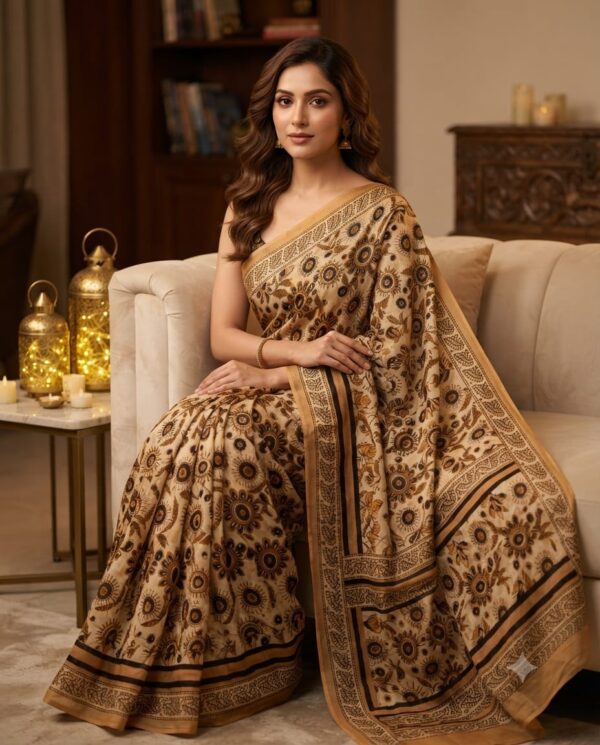 handblock print modal saree handblock print modal saree