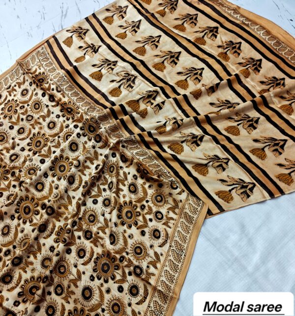 handblock print modal saree handblock print modal saree
