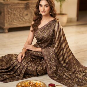 handblock print modal saree