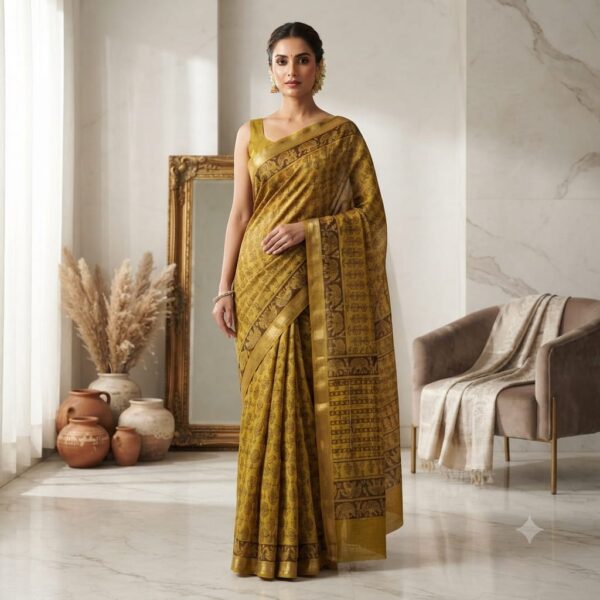 handblock print silk sarees