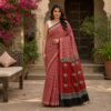 handblock linen saree