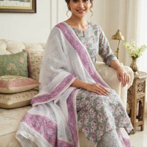 NEW ARRIVALS handblock print mul cotton dupatta