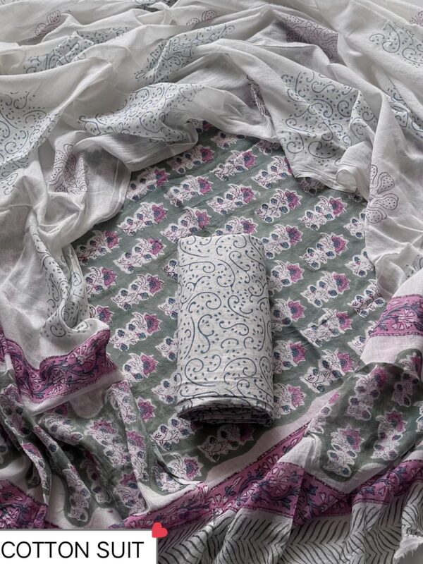 handblock print mul cotton dupatta