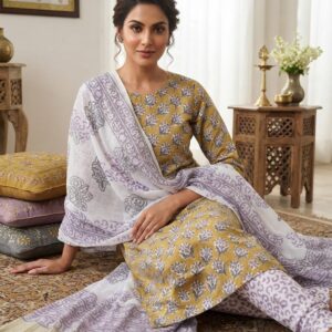 NEW ARRIVALS handblock print mul cotton dupatta