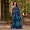 handblock linen saree